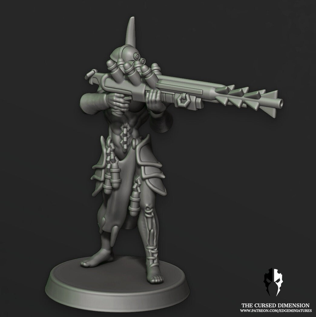 Cursed Elves Warrior Squad – 02 – All Female by Edge Miniatures