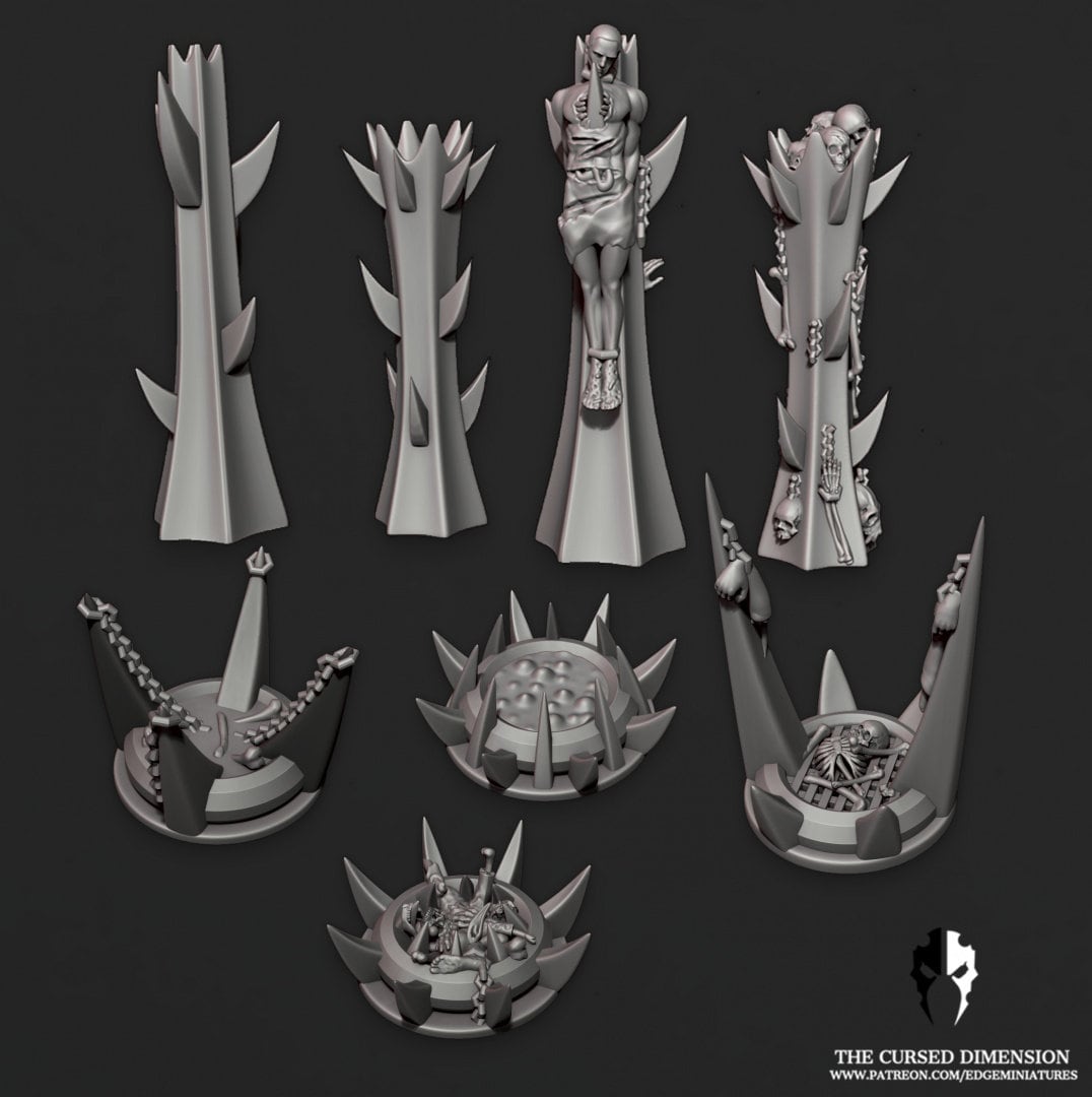 Gruesome Pits and Pillars – Cursed Elves by Edge Miniatures