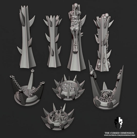 Gruesome Pits and Pillars – Cursed Elves by Edge Miniatures