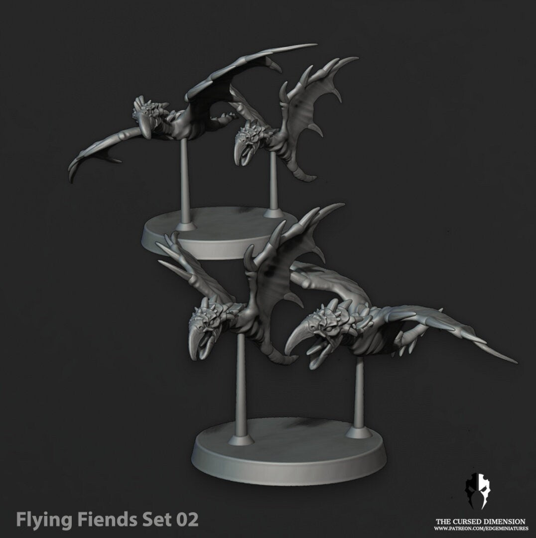 Flying Fiends - Beasts – Cursed Elves by Edge Miniatures