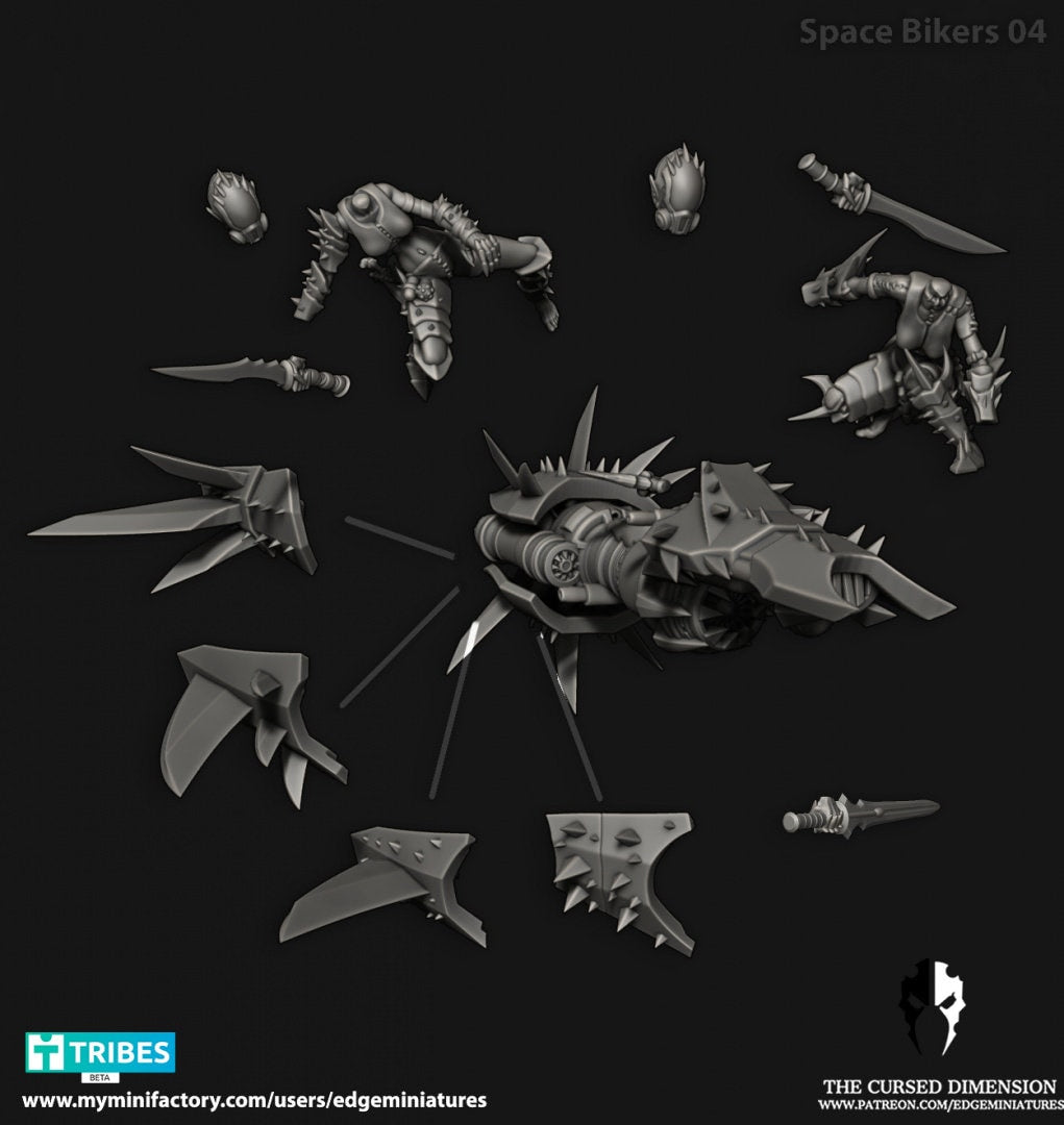 Space Bikers – Cursed Elves by Edge Miniatures