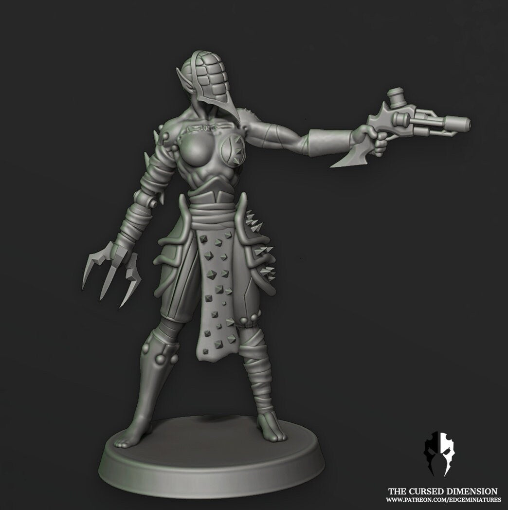 Cursed Elves Warrior Squad – 02 – All Female by Edge Miniatures