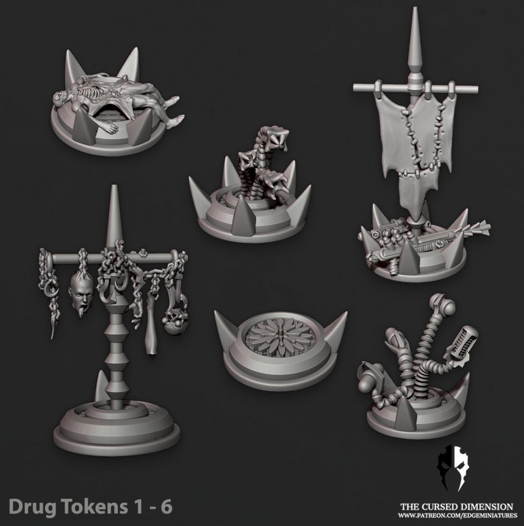 Combat Drug Tokens – Cursed Elves by Edge Miniatures