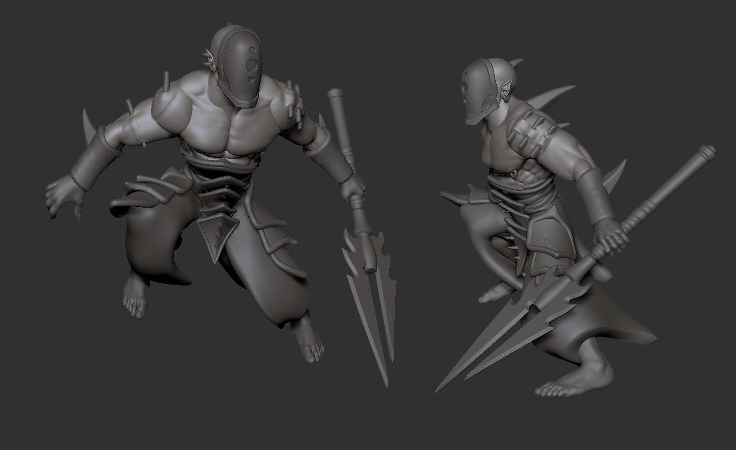 Wracked Warriors with Acolyte Leader – Cursed Elves by Edge Miniatures
