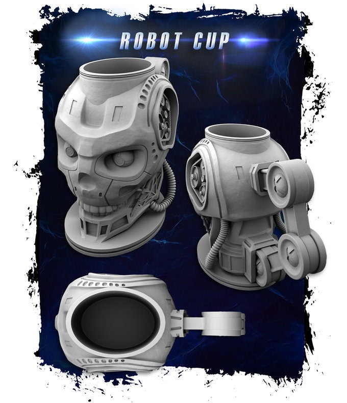Robot Cup Dice Mug by 3DFortress